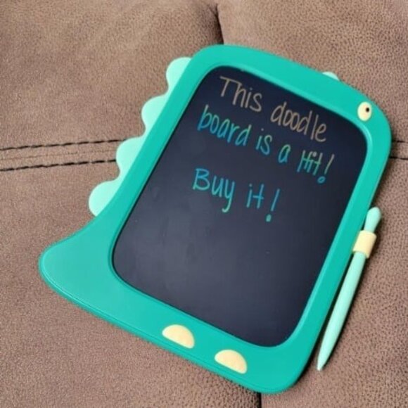 8.5 Inch LCD Doodle Board Tablet Toy - Green Dinosaur Drawing Pad for Kids - Picture 1 of 2